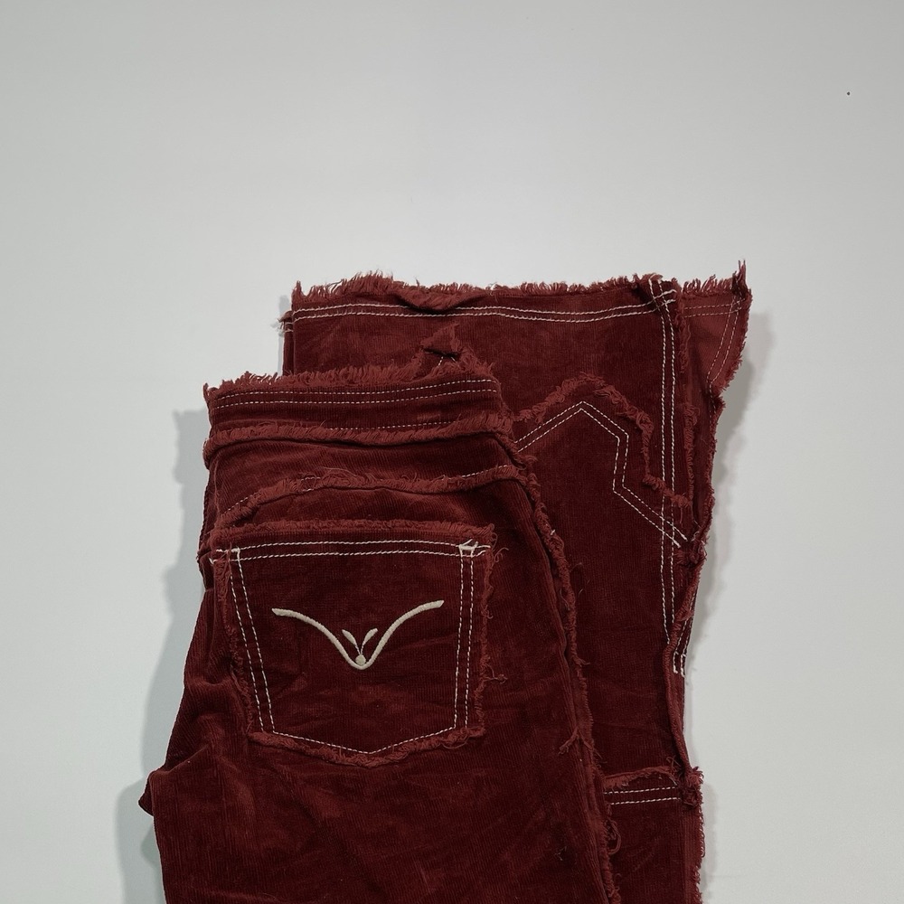Vintage Bebe Red Corduroy Flare Pants Size 6 (29x32)
